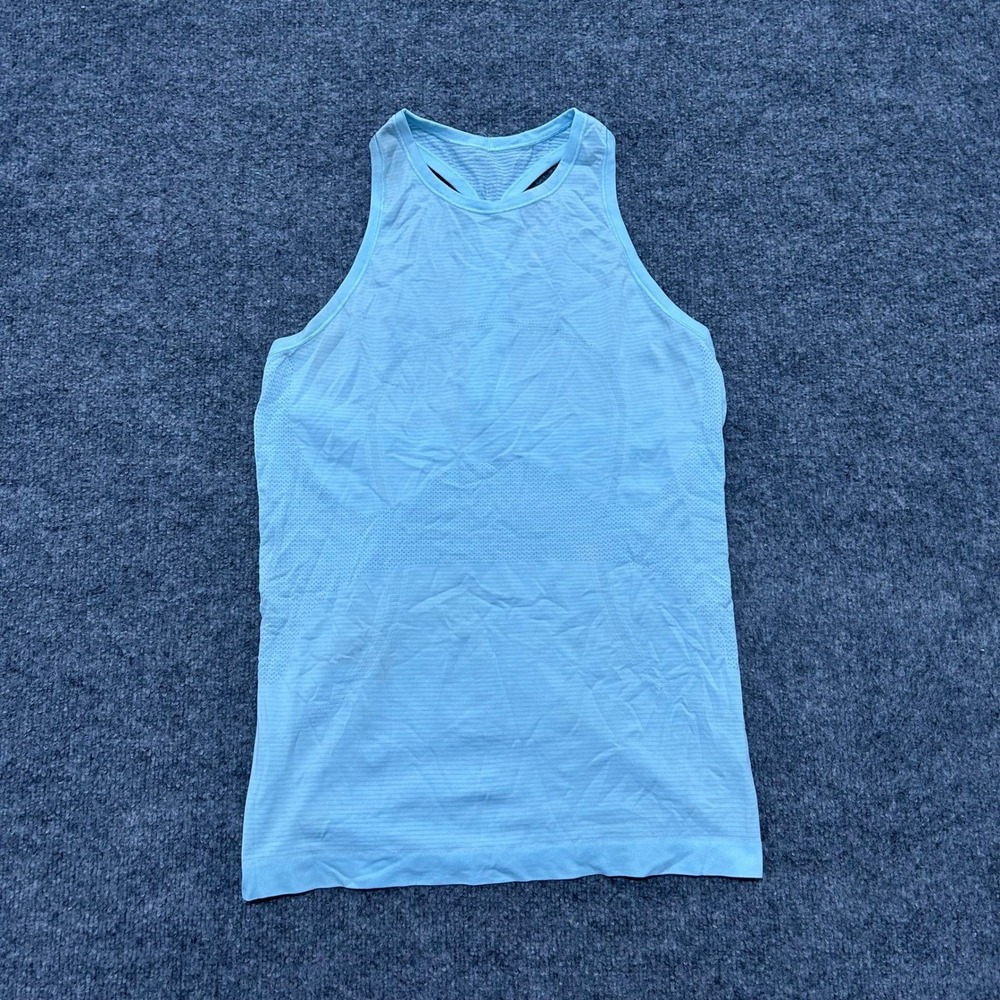 Lululemon Tank Top Womens Size 6 Blue Swiftly Tech Racerback Mesh Athletic Gym